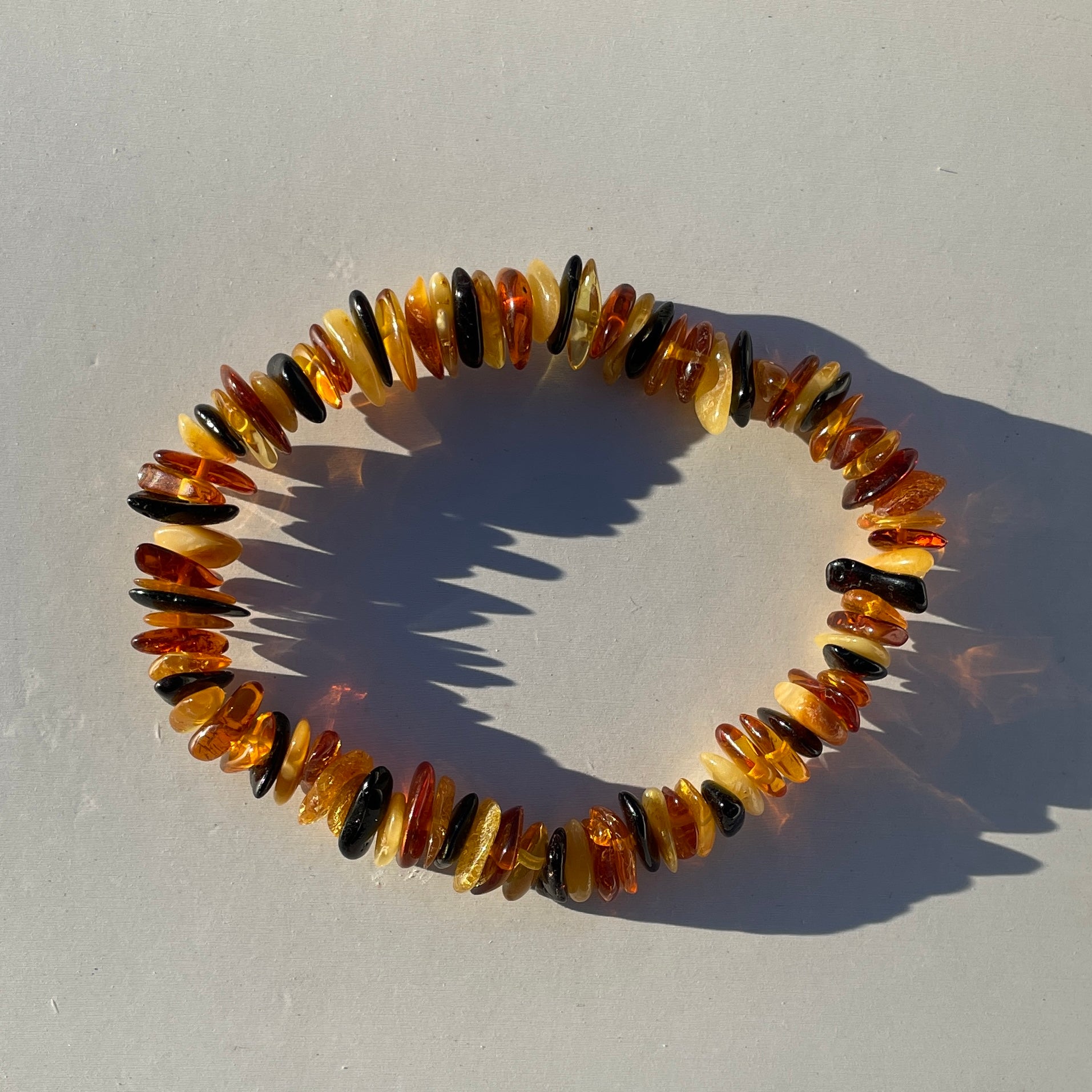Amber Mixed Chip Bracelet - Small Amber Mixed Chip Bracelet - Small